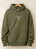 A New Leaf Tea Embroidered Oversized Pullover Hoodie - Green (Preorder)